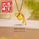 The ancient method of knowing kindness, blessing, family fortune, prosperity, wealth and fortune, gold pendant for women, gold braided rope gourd, national trend, oriental style, braided rope with beads (more grams, less tonic) 6.59g