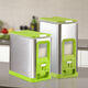 Cubo de arroz de medición doméstica con tapa de acero inoxidable caja de arroz de cocina sello de cocina a prueba de insectos jarro de arroz de arroz 9273 verde grande tamaño