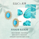 IL&CO Youke S925 Silver Natural Turquoise Pendant Necklace Women's Light Luxury Clavicle Chain Birthday Gift for Girlfriend S925 Silver Turquoise Earrings Pair