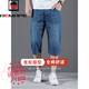 
AEMAPE American Apple denim cotton shorts men's summer thin casual cropped pants middle-aged straight loose wide-leg 7-point pants 1391# light blue 27 (2 feet)