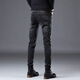 Lee Kids Hong Kong Black Jeans Herren Frühling und Sommer Neue schlanke kleine Füße modische Marke Mode Stretch Casual Hosen Männer QN1049 Gray Plus Fleece 28