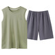 Modal simple pure cotton new pajamas for men, all-cotton thin summer sleeveless vest shorts comfortable home clothes can be worn outside OMM13657 men XL -