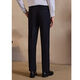 Langdeng autumn business trousers for middle-aged men, double pleated suit trousers, loose straight formal trousers, men's suit trousers, dark blue (black) 36 (2.77 feet) 92cm