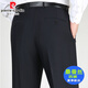 Pierre Cardin Primavera y verano Imitación de mulberry Mulberry Pantalones para hombres Pantalones de seda rectos de mediana edad de mediana edad Pantalones de mediana edad F9901# Azul oculto 29 (2 pies 2 cintura)