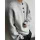 Jufeng light gray Henry collar velvet sweater men's autumn and winter lazy style high-end knitted sweater thickened American polo gray velvet upgraded model 95% users choose 2XL