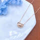 Shengbei 18k rose gold platinum fashion simple and versatile women's acacia pea chain necklace pendant 18K rose gold 2.07g 45cm