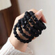 Jieweiyi sports hair rope, hair ring, high ponytail leather case, high elasticity, durable and non-harming, hair binding, hair accessories, hair accessories, rubber band, BH-FQ190, 5 black beaded black hair ropes