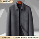 MAGIOPY luxury high-end brand men's short tweed jacket for men autumn and winter wool middle-aged business jacket woolen coat men gray XL