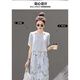 Vestido de marca de lujo de Ehangy Light para mujeres 2025 Summer Nuevo bordado de alta gama Temperamento de moda de empalme de manga corta Skirt Grey M