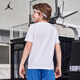 NIKE JORDAN Nike AJ children's short-sleeved T-shirt summer new children's size 23 short T-shirt pure white 110/56 recommended height 104-110cm