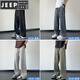 Jeep Spirit Ice Seidenhose Herren Sommer dünne hübsche trendige amerikanische lockere und vielseitige Draping gerade Beine Freizeithose für Jungen 6636# Black M.