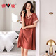 
Yalu 2025 new nightgown women's pajamas summer ice silk high-end short-sleeved sexy dress real home clothes off white 9926 M 160