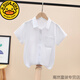 G.duck boys short-sleeved shirt 2026 new summer children's white shirt summer t-shirt middle and older children's school uniform trendy white 120 cm