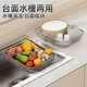 Jibaiju punch-free stainless steel retractable drain rack kitchen sink rack pool sink drain basket