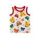 MIKIHOUSE Japanese boys and girls cartoon star bear head all-printed t-shirt children's vest short-sleeved vest 90 cm
