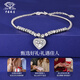 Chinese jewelry pt950 platinum bracelet for women broken ice ice love versatile bouncy bead bracelet Valentine's Day gift for girlfriend and wife love bouncy bead bracelet gold weight about 5.8g