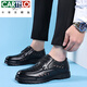 CARTELO 2025 trendy and versatile men's hollow hole shoes men's trendy casual breathable leather sandals formal leather shoes toe bag men's shoes 6627-2 hollow black 40