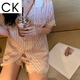 CK蕾丝条纹冰丝睡衣女春夏ins风高颜家居服可外穿 LW-9207【面料】 L 【建议100-115斤】