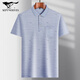 Septwolves daddy's lapel ice silk short-sleeved T-shirt middle-aged men's casual T-shirt middle-aged and elderly thin POLO shirt summer ice silk-9923 blue real pocket M 48/165