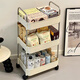Zhuobo kitchen rack floor-standing mobile snack rack living room storage rack bathroom storage rack SJ12 white three-layer