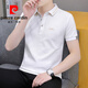 皮尔卡丹（pierre cardin）夏季清凉冰丝高端简约休闲薄款翻领商务棉质短袖t恤男刺绣polo.衫 豆绿色 681款 M 85-斤