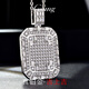 GsunG Platinum Moissanite Pendant PT950 Women's Square Luxury Full Diamond Pendant Sweater Chain Men's Pure Platinum Pendant Priced by Gram, Contact Customer Service Before Buying