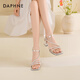 Daphne Silver High Heel Sandals for Women 2025 Summer Nuevas sandalias francesas de diamantes de imitación con temperamento de falda Sandalias de tacón alto para mujeres IMBRANTE DE SILVER [5.5 cm de espesor] ​​37