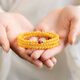 Fat Donglai quality amber beeswax bracelet natural women's chicken fat yellow southern red turquoise multi-treasure bracelet double three circles