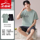 Velvet Arctic Summer Adolescentes Estudiantes universitarios Pajamas Hombres comodidad de algodón de manga corta Dormitorio redondo cuello redondo puede usar ropa casera fuera de HSY-6627 L