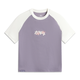 Li-Ning-Kurzärärmel-Frauen 2025 Sommer neuer Stil Verbotene Stadt Joint-Marken-Brand-Blume Slim Round Neck T-Shirt Top AHSV694 -2 Hell Black Purple/Milk White XL