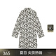 JNBY/江南布衣春夏衬衫连衣裙宽松印花翻领衬衫休闲外套女5N4G13820 973/米黑双色 M