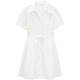 Robe de chemise IEF / Aiyifu 2025 Été Nouveau tempérament de trajet populaire Fashion Slim Fit White 1 M