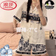 浪莎（LangSha）2025感桑蚕丝睡衣女短袖夏季仿真丝可外穿懒惰风家居服套装 冰丝5009 M (80-100斤)