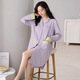 Langsha Frühling und Herbstnacht mit Brustpolster Frauen-Pyjamas Rock Frühling und Herbststil Xinjiang Baumwolle Langarm Herbst Herbst Dünne Hemdkleid 7xrtb-2694 L Frauen [100-120jin [Jin gleich 0,5 kg]]