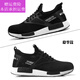 
TWTCKPI steel head anti-smash and anti-puncture labor protection shoes for men and women summer mesh breathable and comfortable wear-resistant protective shoes black + white background 9928 36