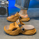 Senma Slippers Men's Summer 2025 Nouvelle talent d'usage en plein air en plein air Sandales de plage décontractées Orange 43 (même taille 42-43)
