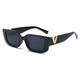 Nueva versión pequeña versión coreana Gafas de sol de protección solar para mujeres con personalidad Gafas de sol de hip-hop Gafas de sol de marco cuadrado en forma de V 1278 Beige Light Tea Sheet