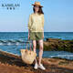 Kamilan light luxury high-end thin short jacket for women 2025 new huge and beautiful loose hooded cardigan top summer apricot S