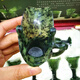 Short cloud Gansu Wushan luminous cup white wine cup serpentine jade mandarin duck jade natural jade antique jue cup wine spring jade wine set