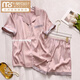 MODAL 2025 Pajamas de soie de glace simple pour les femmes en été mince à manches courtes shorts en soie à la maison Cool Home Two-once Set YFY-9902 [ensemble à manches courtes] M [80-100jin suggéré [Jin est égal à 0,5 kg]]]
