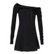 NOT YOUR ROSE notyourrose one-shoulder dress black, new for autumn, black M