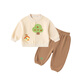 Dudujia Children's Autumn Knitted Suit Boys Cardigan Top Casual Pants Autumn Clothes Girls Cartoon Two-piece Baby Children's Clothing Green 80