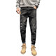AEXMERE Men's Ripped Jeans Summer Brand Trendy Brand Slim Feet 2025 Nouveau été 6636 noir + 6633 noir 36