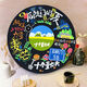 Mimingle Ten Qintian handbemalte Graffiti Vinyl Records DIY Digitalölmalerei Ornamente Dekorative Malmalerei Unzippierte handgefertigte Geschenke RS16778 Durchmesser 30 cm verdickter Innenrahmen