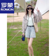 ROMON printed short fashionable sun protection clothing baseball uniform for women 2025 summer loose thin small breathable and fashionable sun protection clothing green M (100-115Jin[Jin equals 0.5 kg])