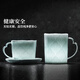 Jingdezhen official creative ceramic mug, shadow green carved water cup, high temperature white porcelain household coffee cup, high-end birthday gift, shadow green carved American coffee cup