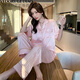 Pyjamas de style Victoria pour les femmes au printemps et à la glace d'été Silk à manches courts à manteau petit de style parfumé Internet Célébrité des vêtements de maison minces peut être porté à l'extérieur du costume 833 # Jacquard Houndstooth [jaune violent] L [100-115Jin [Jin est égal à 0,5 kg]]]