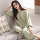 Pyjamas de coton pur modal pour femmes au printemps et en été des vêtements à domicile doux et à manches centraux cardigans floraux pour les femmes peuvent porter des costumes automne 30m5009 m 80-100jin [Jin est égal à 0,5 kg].