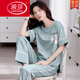 
LangSha pajamas for women in summer 2025 new pure cotton thin loose home clothes short-sleeved trousers casual outfits Fentenkoan 7374 XL [recommended 120-140Jin [Jin equals 0.5 kg]]