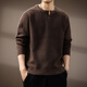 AX Armani broken code 2026 high-end American retro Henry collar men's sweater autumn new fashion brand loose and carefree brown S recommended weight 100-120Jin Jin equals 0.5 kg